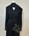 Black Floral Abaya Set