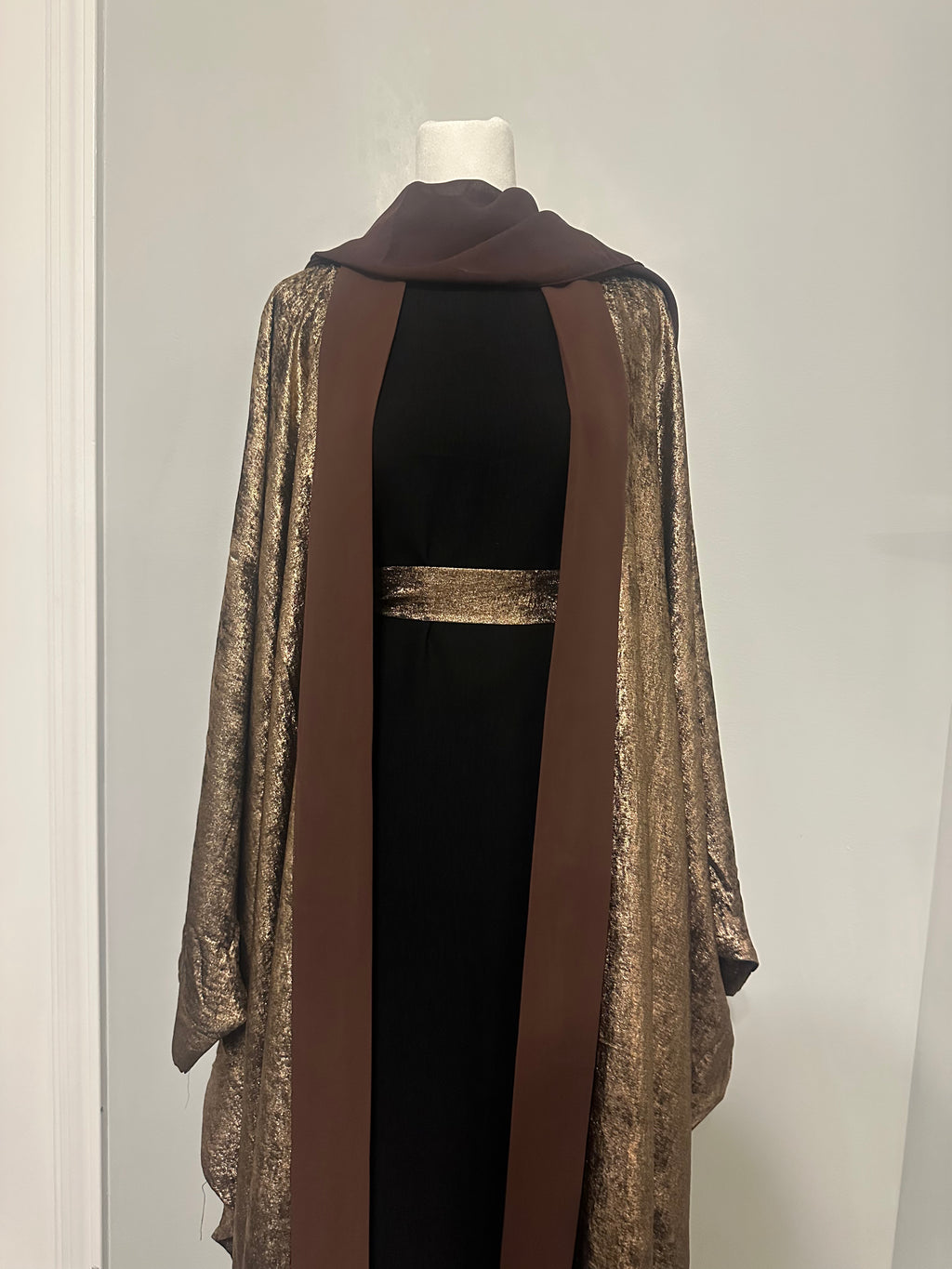 Brown Shimmer Abaya Set
