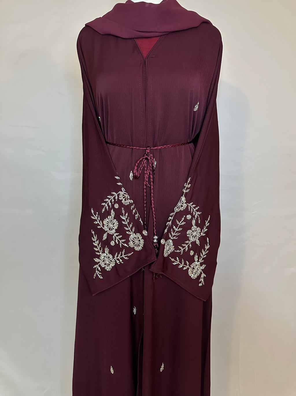 Burgundy Abaya Set