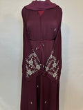 Burgundy Abaya Set