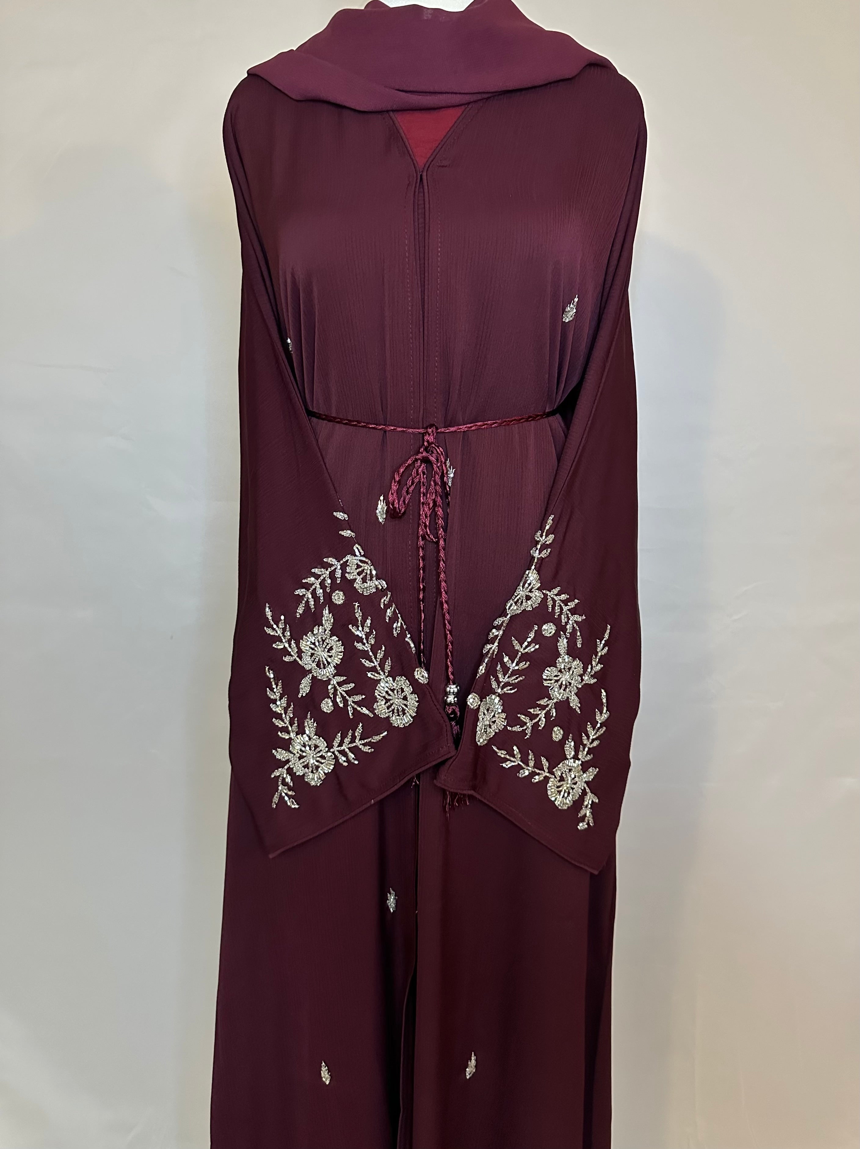 Burgundy Abaya Set