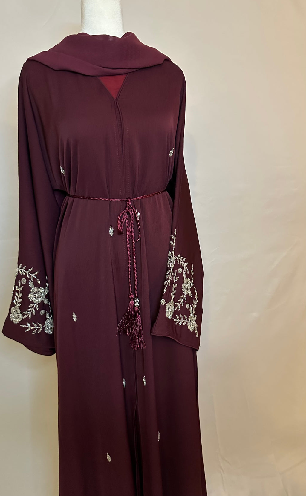 Burgundy Abaya Set