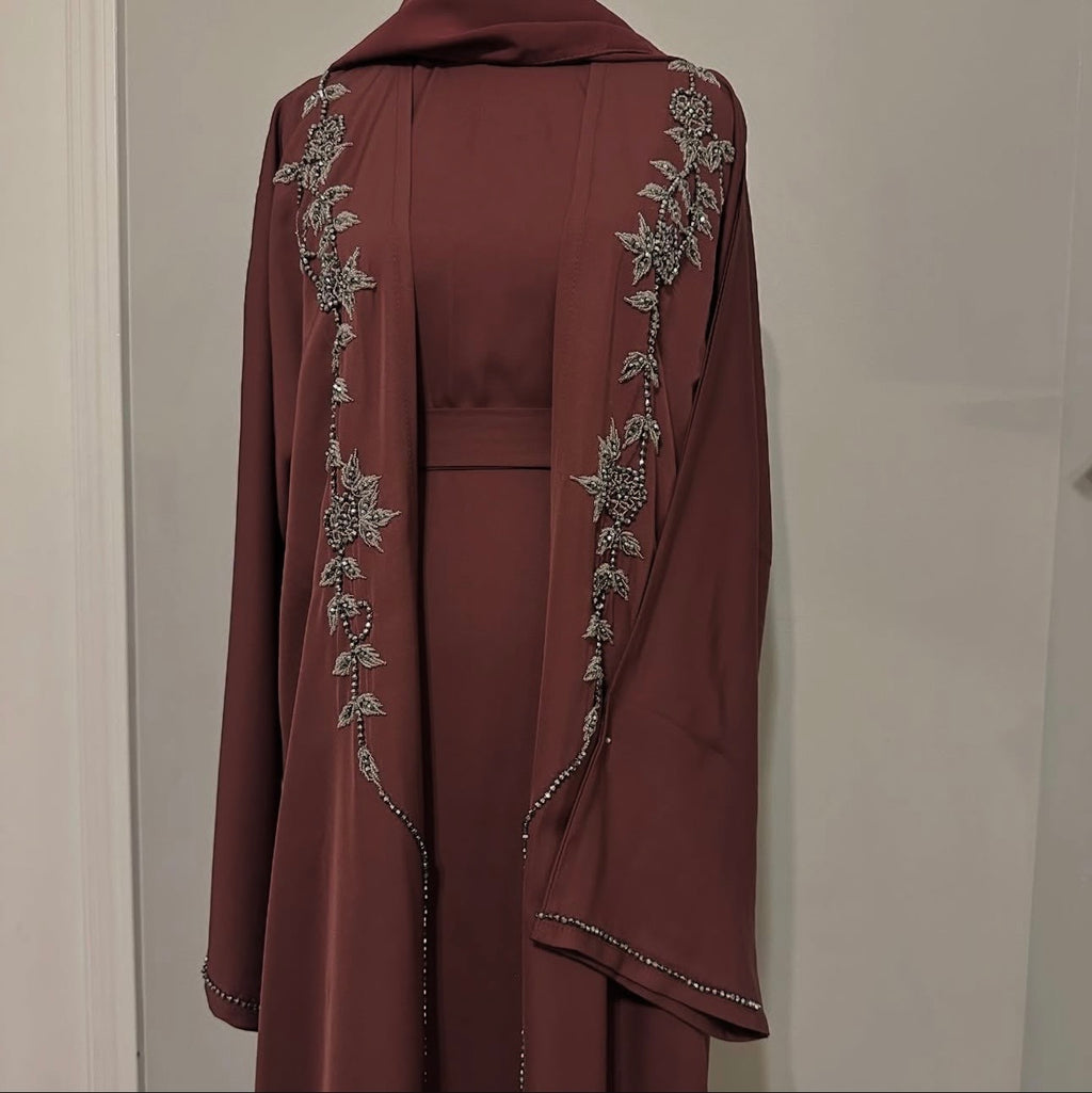 Maroon Abaya Set