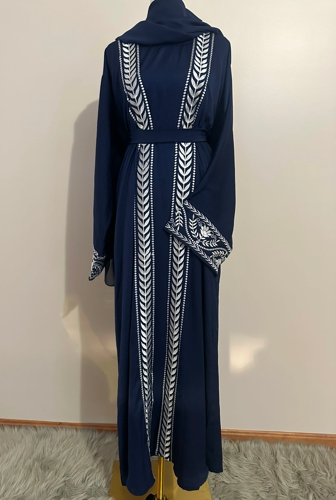 Navy Branch Abaya Set