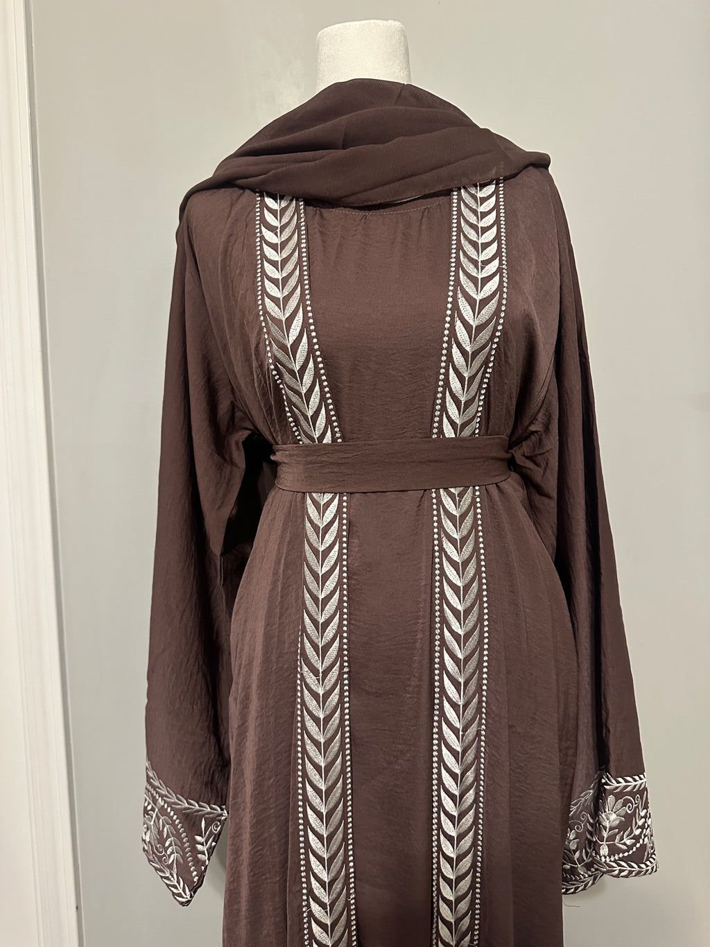 Mauve Branch Abaya Set